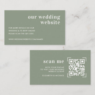 Wedding Website QR Code Scan Enclosure Card