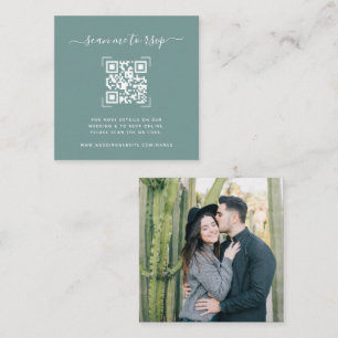 Wedding Website QR Code Scan Photo Enclosure Card
