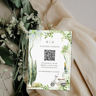 Wedding Website QR Code Scan Photo Enclosure Card