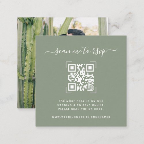 Wedding Website  QR Code Scan Photo  Enclosure Card