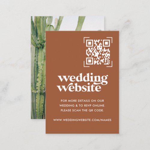 Wedding Website  QR Code Scan Photo Enclosure Card