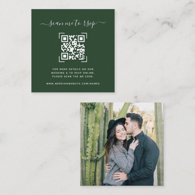 Wedding Website | QR Code Scan Photo   Enclosure Card (Front/Back)