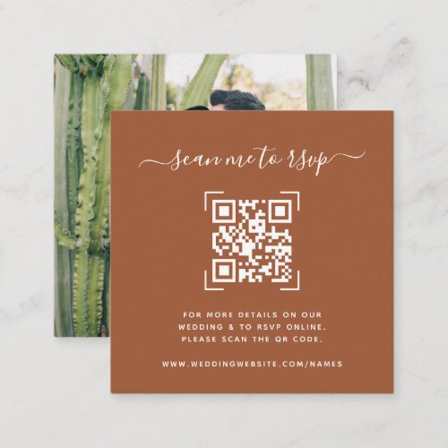 Wedding Website  QR Code Scan Photo  Enclosure Card