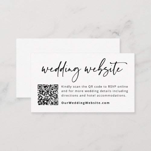 Wedding Website QR Code Wedding Enclosure Card