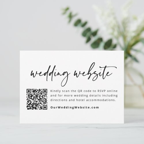 Wedding Website QR Code Wedding Enclosure Card