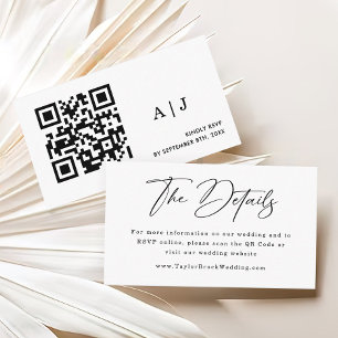Wedding Website QR Code Wedding RSVP Enclosure Card