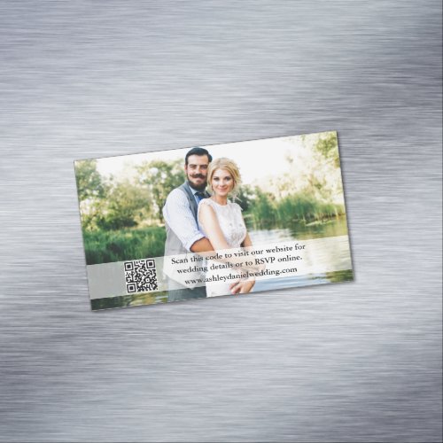 Wedding Website QR Overlay 25 Photo Magnet Cards