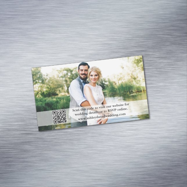 Wedding Website QR Overlay 25 Photo Magnet Cards (In Situ)