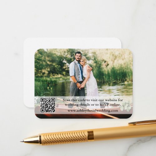 Wedding Website QR Overlay Photo Enclosure Card