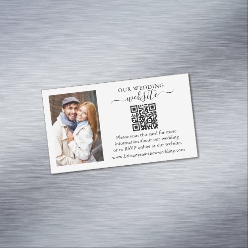 Wedding Website QR Photo 25 Magnet Cards