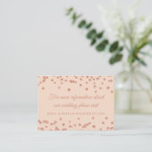 Wedding Website Rose Gold Glitter Confetti Blush Enclosure Card (Standing Front)