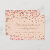 Wedding Website Rose Gold Glitter Confetti Blush Enclosure Card (Front/Back)