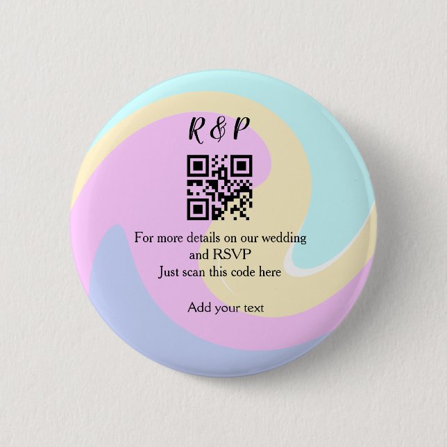 Wedding website rsvp q r code add name text  button (Front)