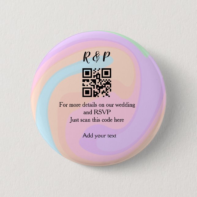 Wedding website rsvp q r code add name text  button (Front)