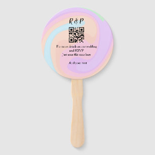 Wedding website rsvp q r code add name text hand fan