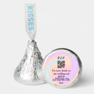 Wedding website rsvp q r code add name text hershey®'s kisses®