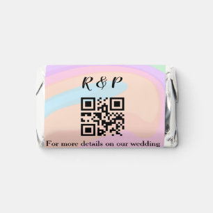 Wedding website rsvp q r code add name text hershey's miniatures