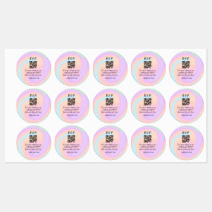 Wedding website rsvp q r code add name text  labels