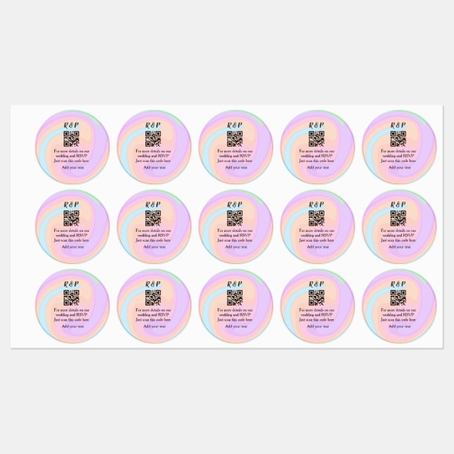 Wedding website rsvp q r code add name text  labels (Sheet)