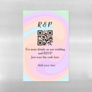 Wedding website rsvp q r code add name text  magnetic dry erase sheet