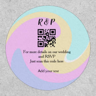 Wedding website rsvp q r code add name text patch