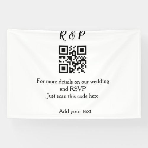 Wedding website rsvp q r code add name text thr banner
