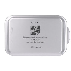 Wedding website rsvp q r code add name text thr cake pan