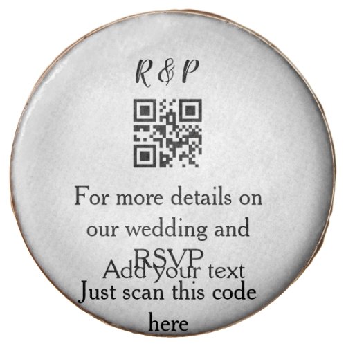 Wedding website rsvp q r code add name text thr chocolate covered oreo