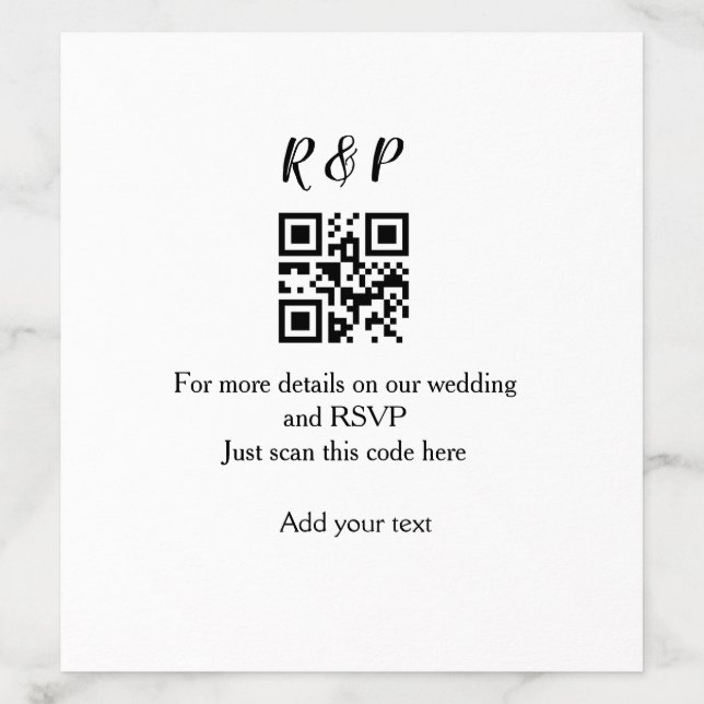Wedding website rsvp q r code add name text thr envelope liner (Design)