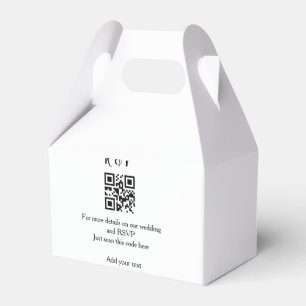 Wedding website rsvp q r code add name text thr favor boxes