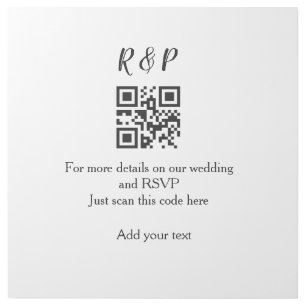 Wedding website rsvp q r code add name text thr gallery wrap