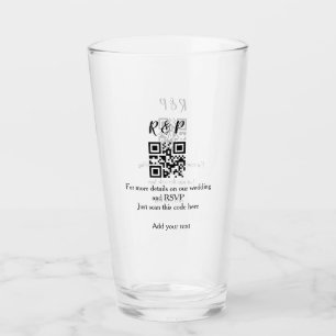 Wedding website rsvp q r code add name text thr glass