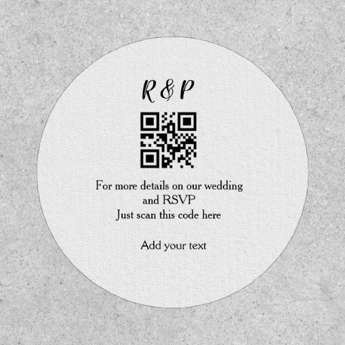 Wedding website rsvp q r code add name text thr patch