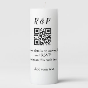 Wedding website rsvp q r code add name text thr pillar candle
