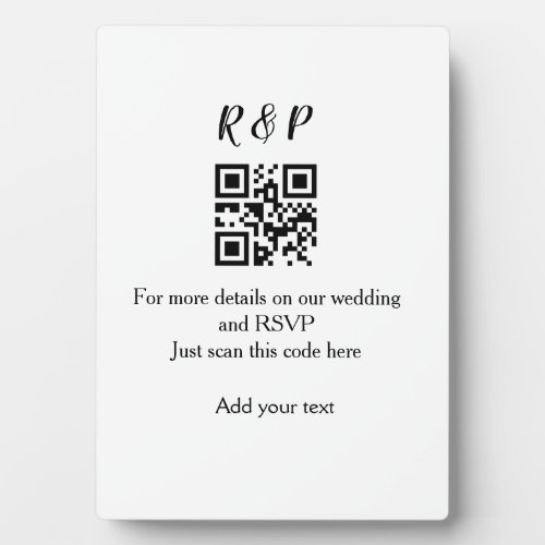 Wedding website rsvp q r code add name text thr plaque