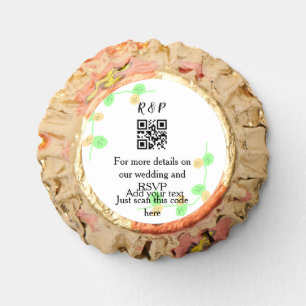 Wedding website rsvp q r code add name text thr reese's peanut butter cups