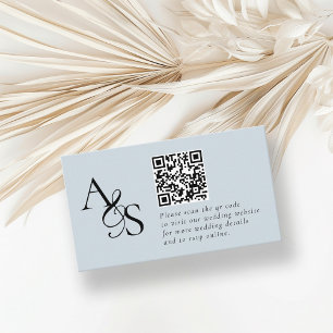 Wedding Website, RSVP, QR-Code, Elegant, Monogram Enclosure Card
