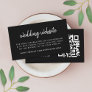 Wedding Website | RSVP QR Code Modern Black Enclosure Card