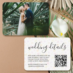 Wedding Website   RSVP QR Code Tropical Lily Photo Enclosure Card