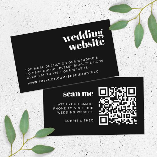 Wedding Website  RSVP Scannable QR Code Retro Enclosure Card