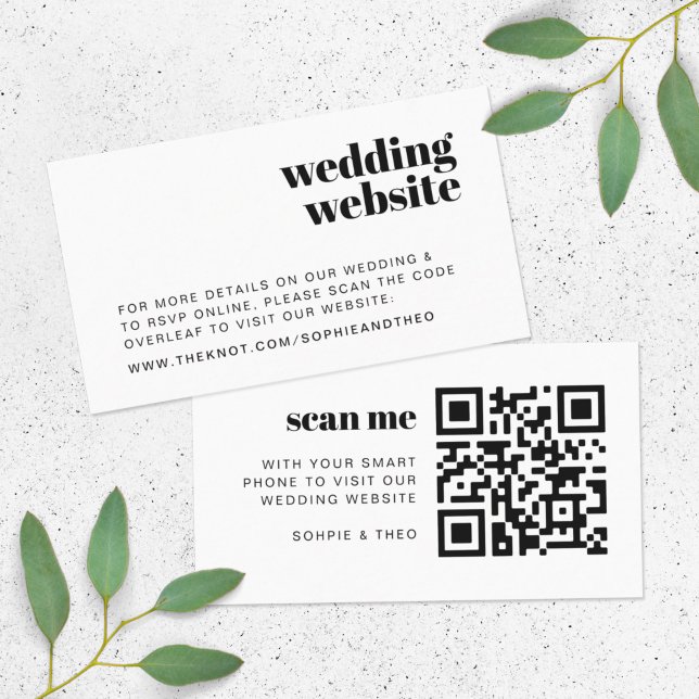 Wedding Website | RSVP Scannable QR Code Retro Enclosure Card (Creator Uploaded)
