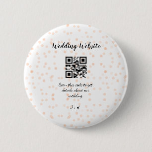 Wedding website scan QR code for details orange so Button