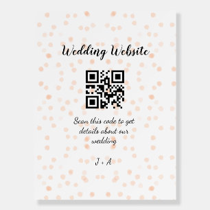 Wedding website scan QR code for details orange so Foam Board