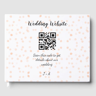 Wedding website scan QR code for details orange so Guest Book