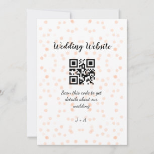 Wedding website scan QR code for details orange so Holiday Card