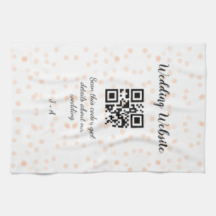 Wedding website scan QR code for details orange so Kitchen Towel