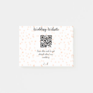 Wedding website scan QR code for details orange so Post-it Notes