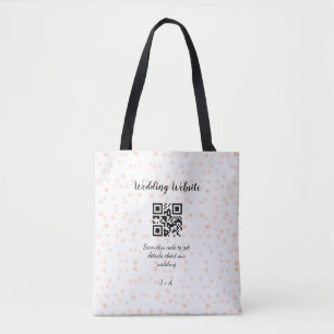 Wedding website scan QR code for details orange so Tote Bag