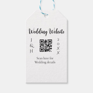 WEDDING WEBSITE SCAN QR COUPLE NAME YEAR SIMPLE MI GIFT TAGS