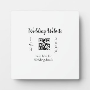 WEDDING WEBSITE SCAN QR COUPLE NAME YEAR SIMPLE MI PLAQUE